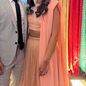 Peach Lehenga for Indian Wedding